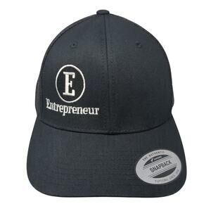 Entrepreneur Snapback Trucker Hat Black One Size Adjustable Mesh Back Yupoong